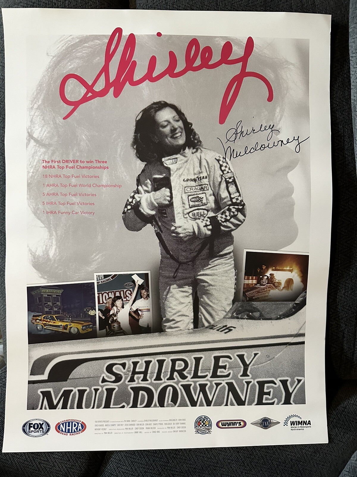 NHRA Legend Shirley Muldowney Signed Poster Autographed 18