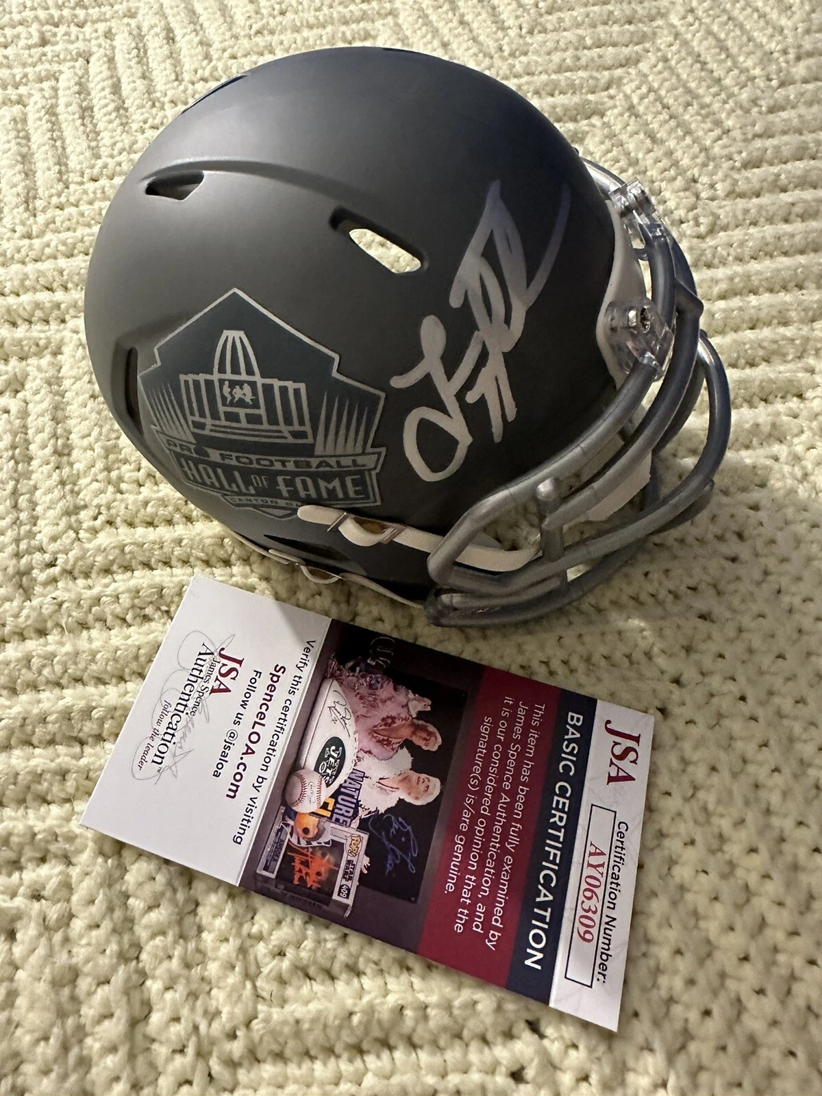 Troy Aikman Signed Slate Mini Helmet Autograph JSA Authenticated COA Cowboys HOF