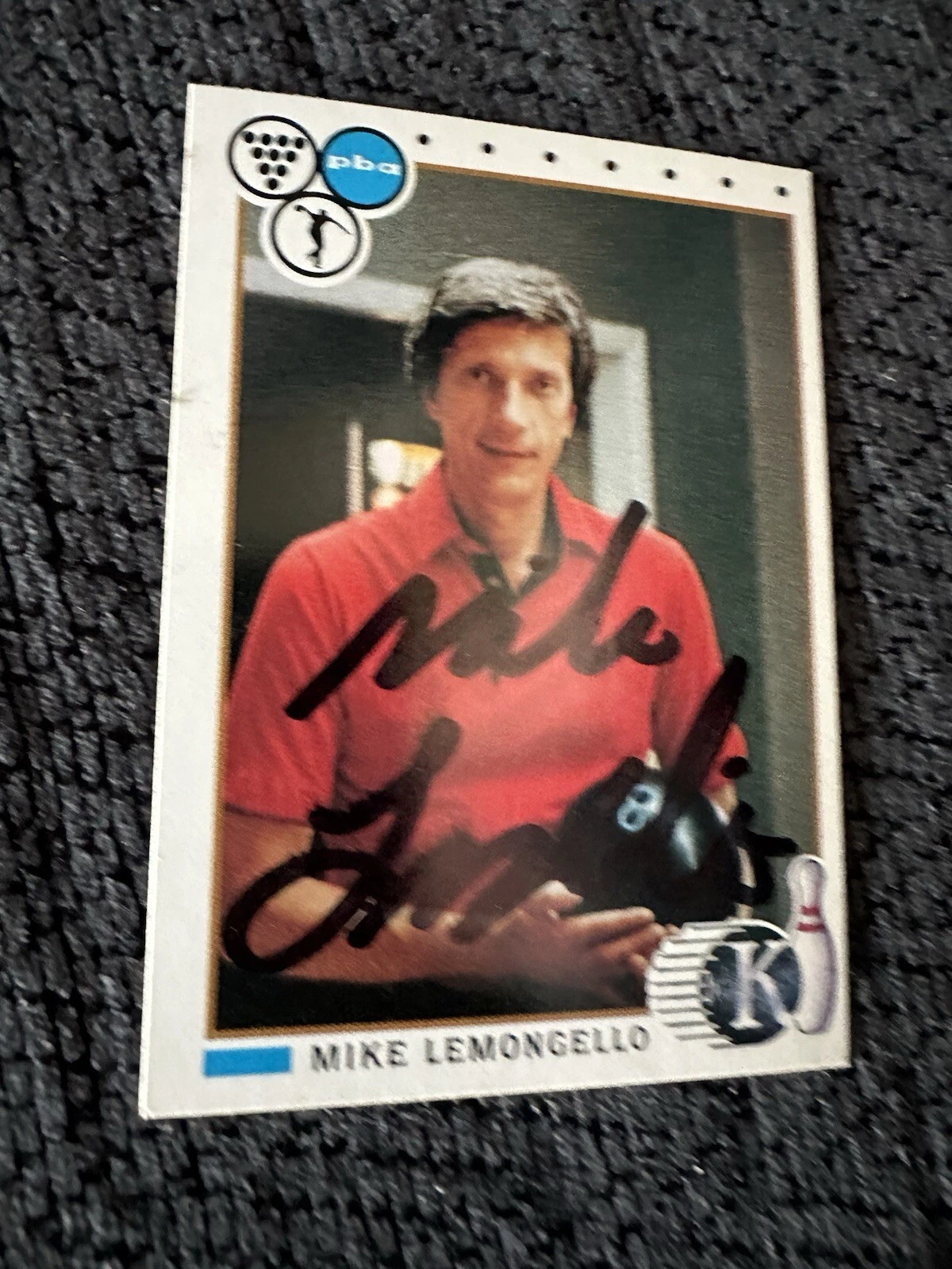 Signed Trading Card PBA Bowling Legend Autographed Kingpins Mike Lemongello