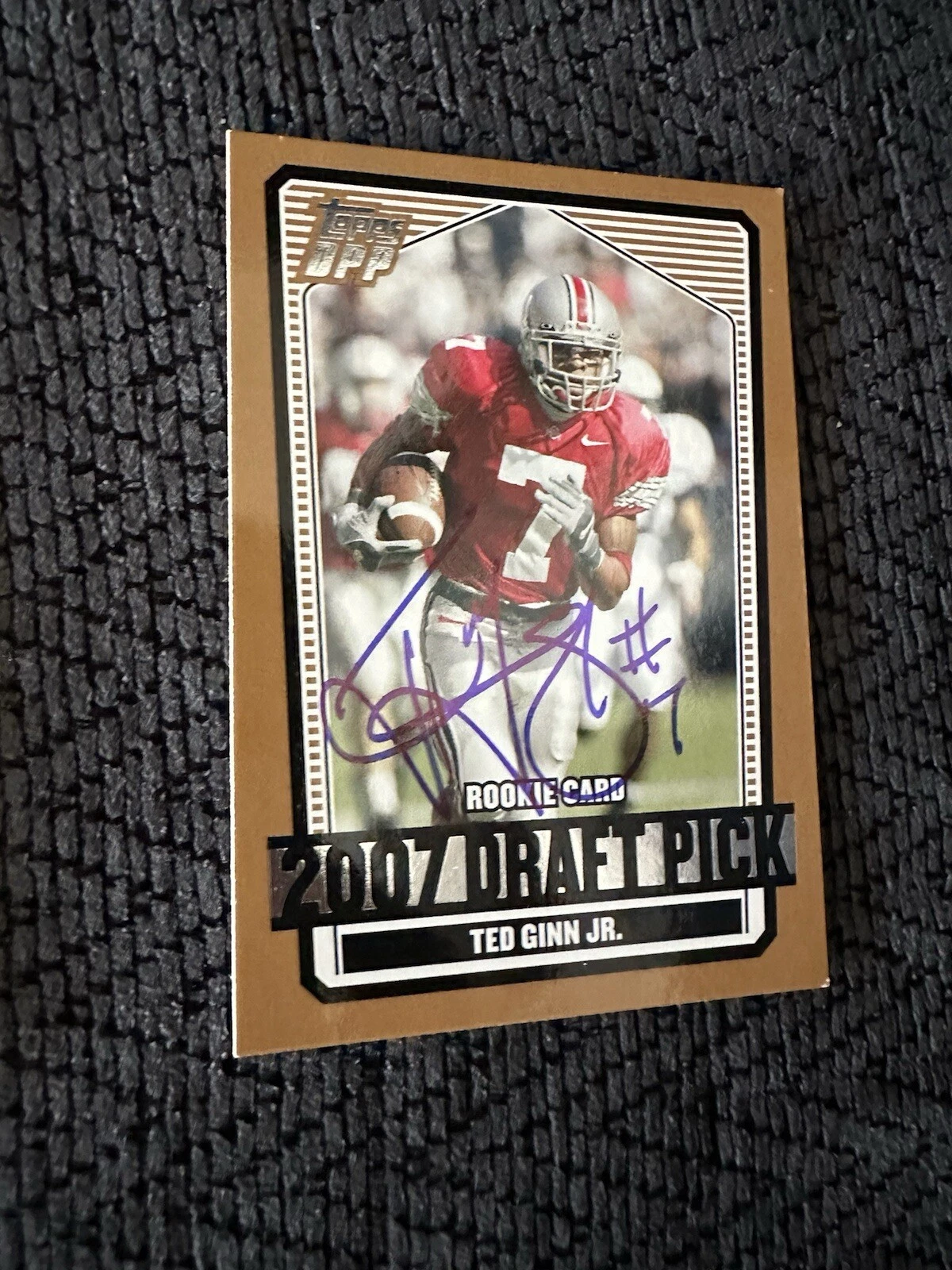 TED GINN JR SIGNED TRADING CARD ROOKIE OHIO STATE BUCKEYES AUTOGRAPHED COLLECTIBLE MEMORABILIA