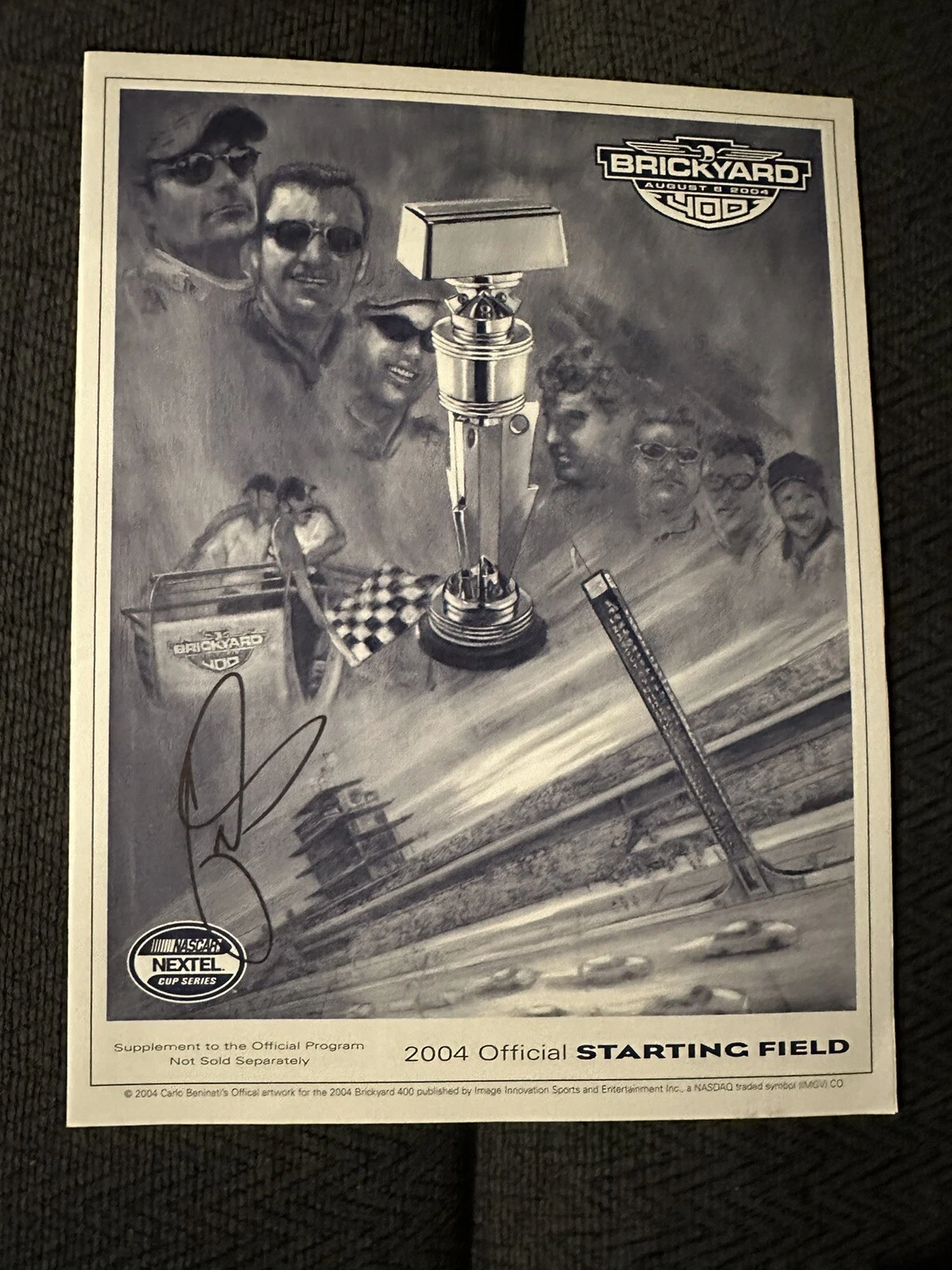Brickyard 400 Starting Field Line-up Nascar Signed Pole 2004 Casey Mears
