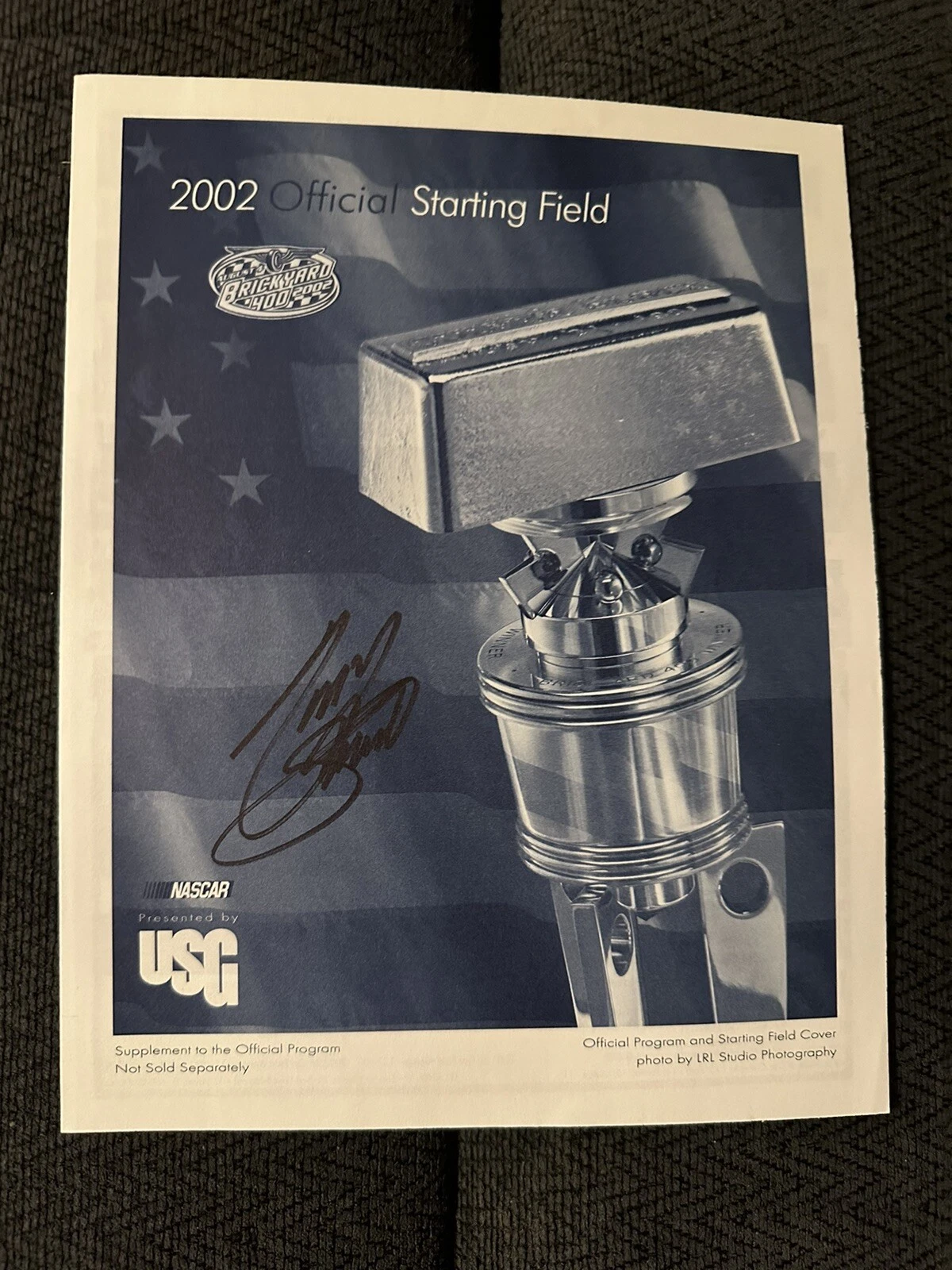 Brickyard 400 Starting Field Line-up Nascar Signed Pole 2002 Tony Stewart Wins