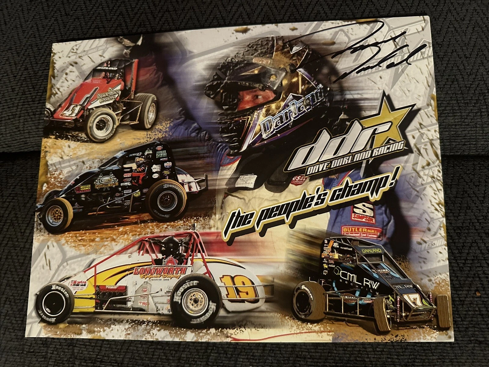 Dave Darland Signed Promo Hero Card Open Wheel Sprint Car Midget USAC