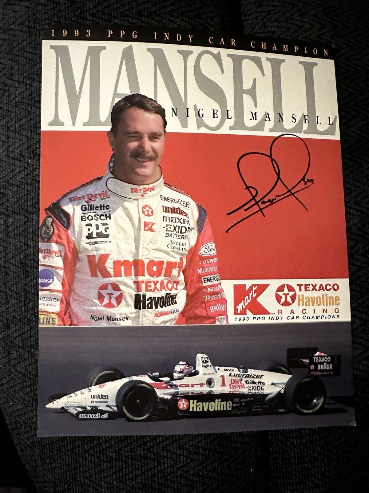 Nigel Mansell Indianapolis Indy 500 Signed Car Promo Card Autographed CART 1994