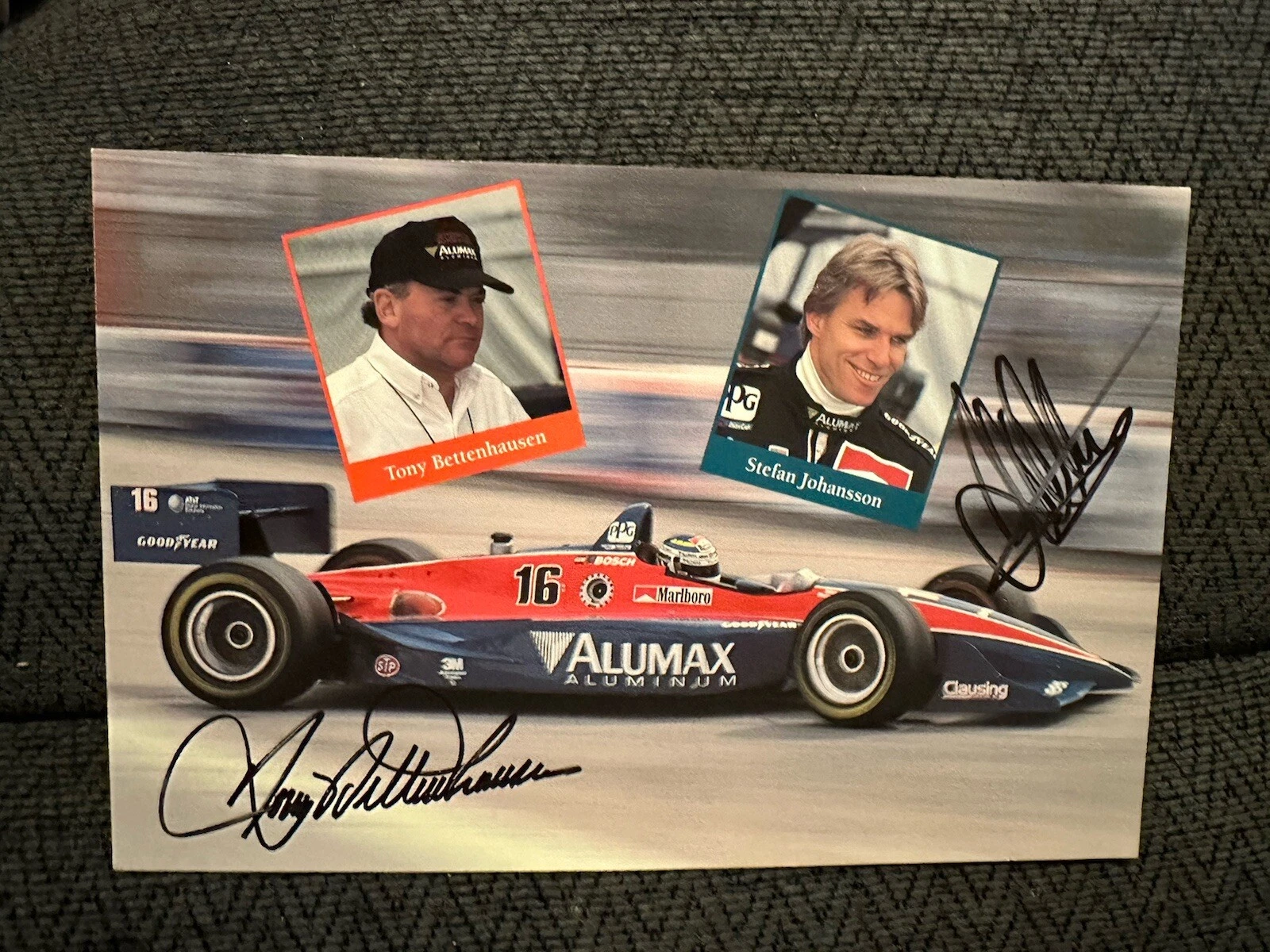 Stefan Johansson & Tony Bettenhausen Promo Card Signed Card Indianapolis 500