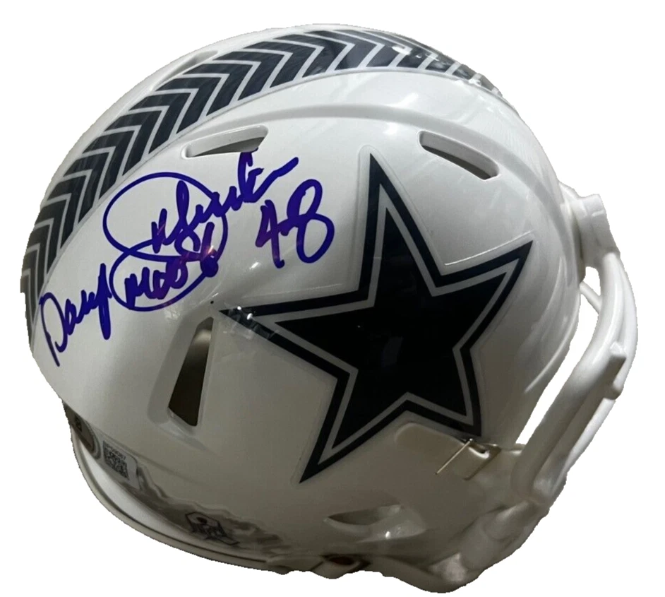 DARRYL JOHNSTON signed (DALLAS COWBOYS) mini football helmet BECKETT BAS BP59087