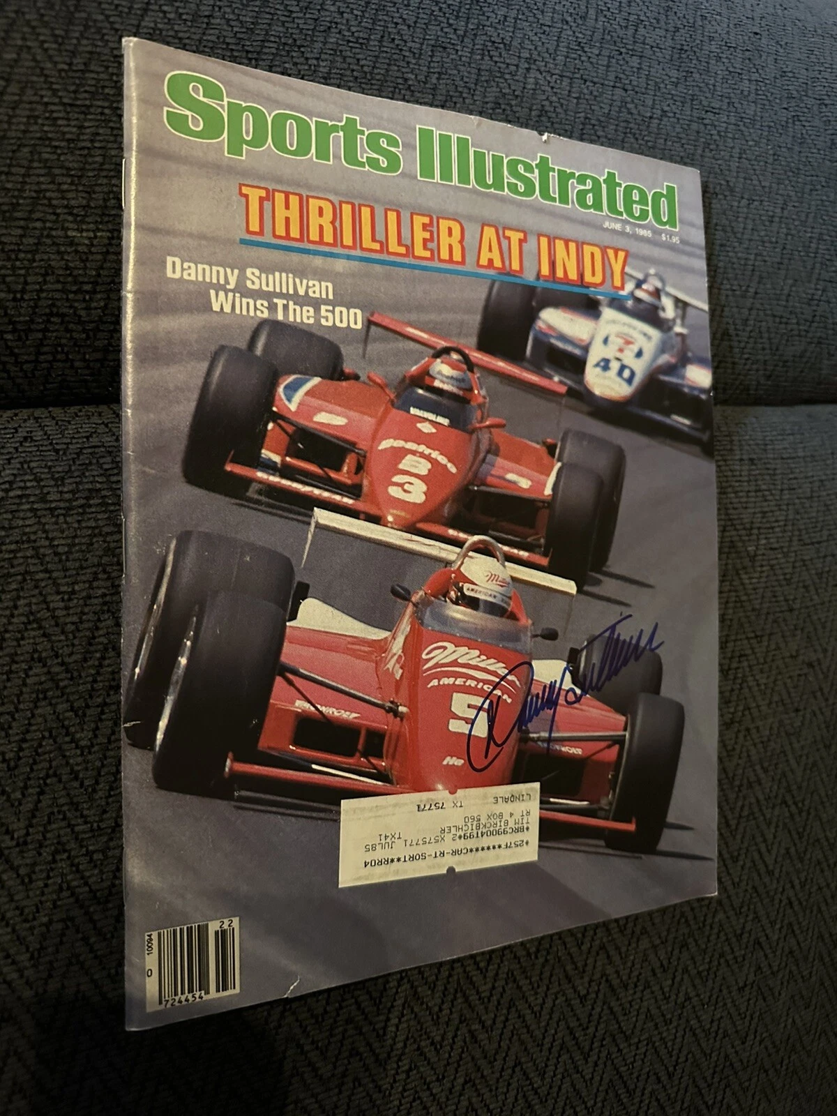 1985 Indy 500 Signed By Winner Danny Sullivan Autographed Sports Illustrated