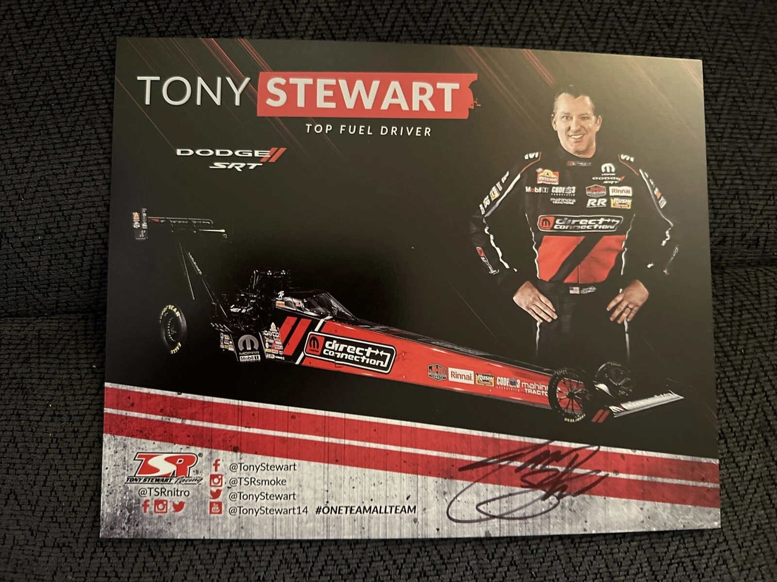Tony Stewart Signed Promo Hero Card 2024 NHRA Drag Racing