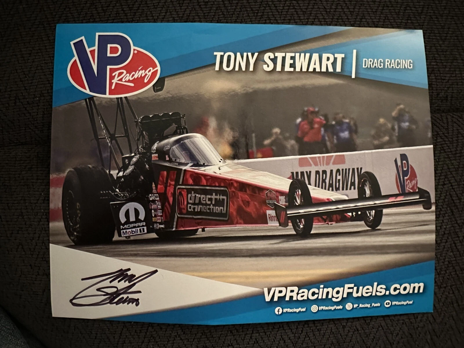 Tony Stewart Signed Promo Hero Card 2024 NHRA Drag Racing Rare PRI Only