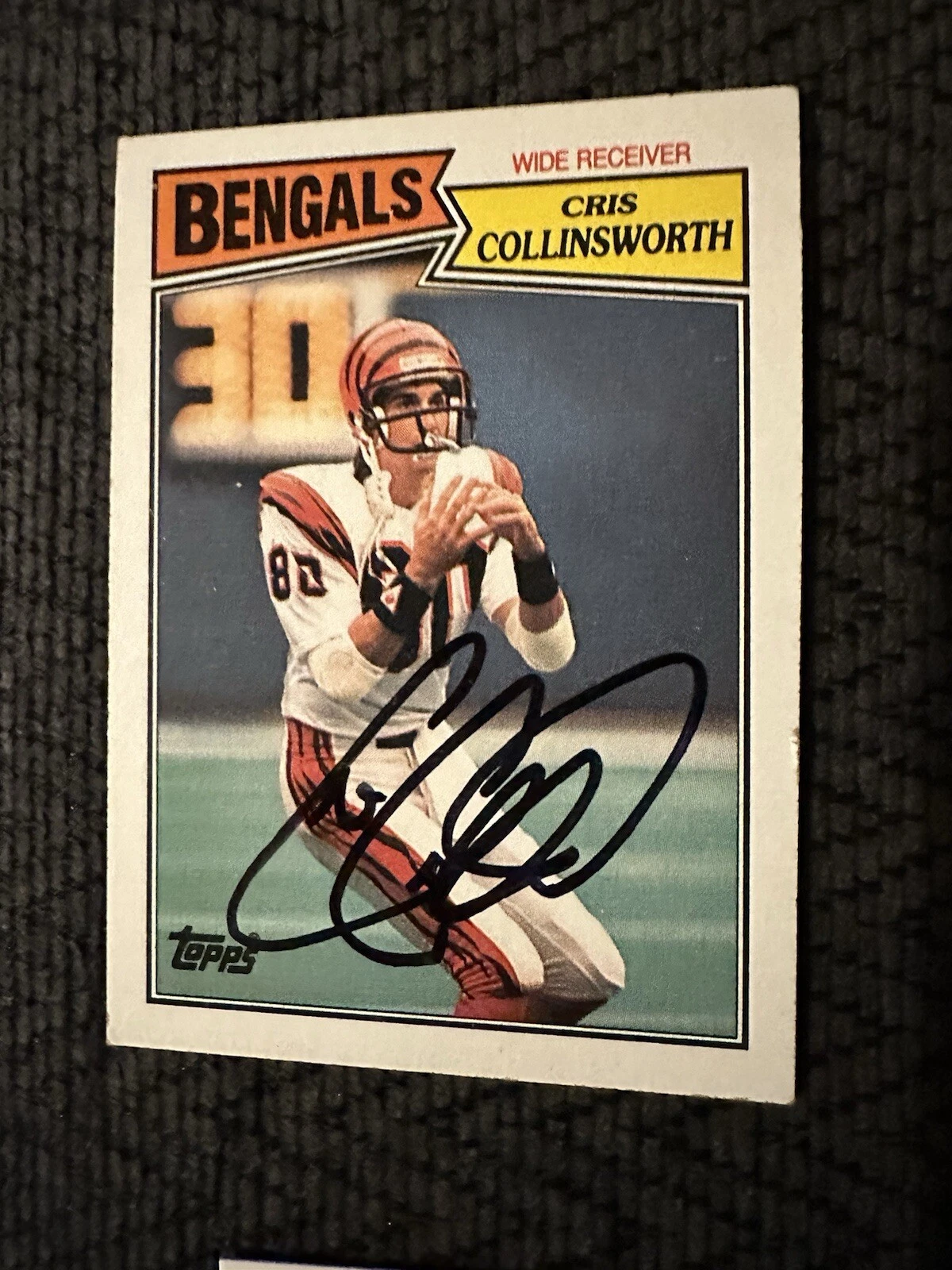 Signed NFL Football Trading Card Autographed Bengals Cris Collinsworth