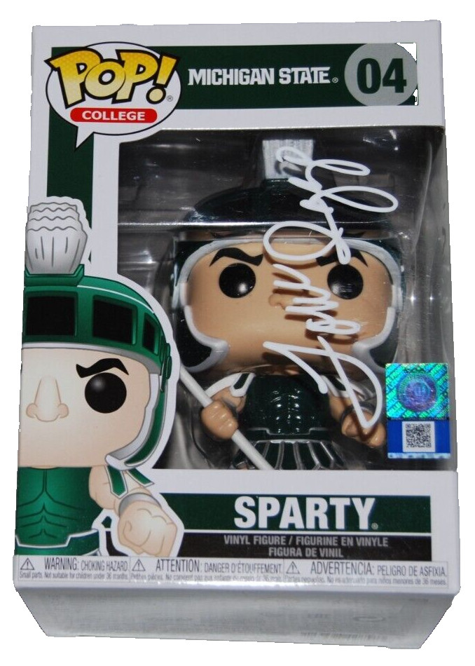 TOM IZZO SIGNED (MICHIGAN STATE SPARTANS) SPARTY #04 FUNKO POP BECKETT BR32946 COLLECTIBLE MEMORABILIA