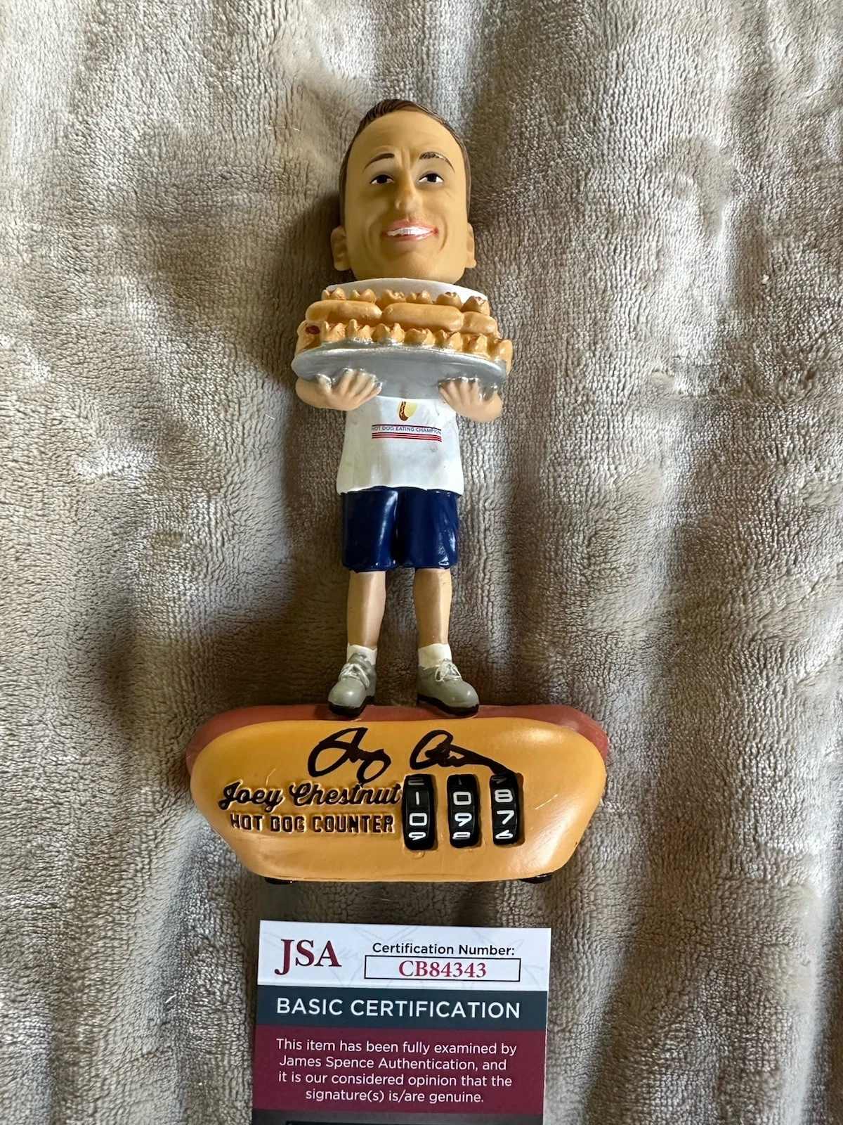 Joey Chestnut Signed BOBBLEHEAD JSA Authentication COA 1:2020