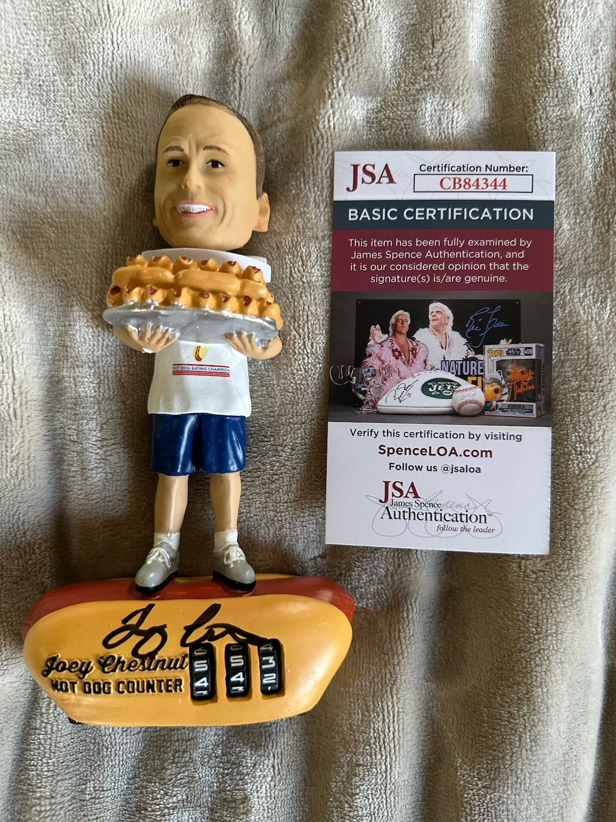 Joey Chestnut Signed BOBBLEHEAD JSA Authentication COA