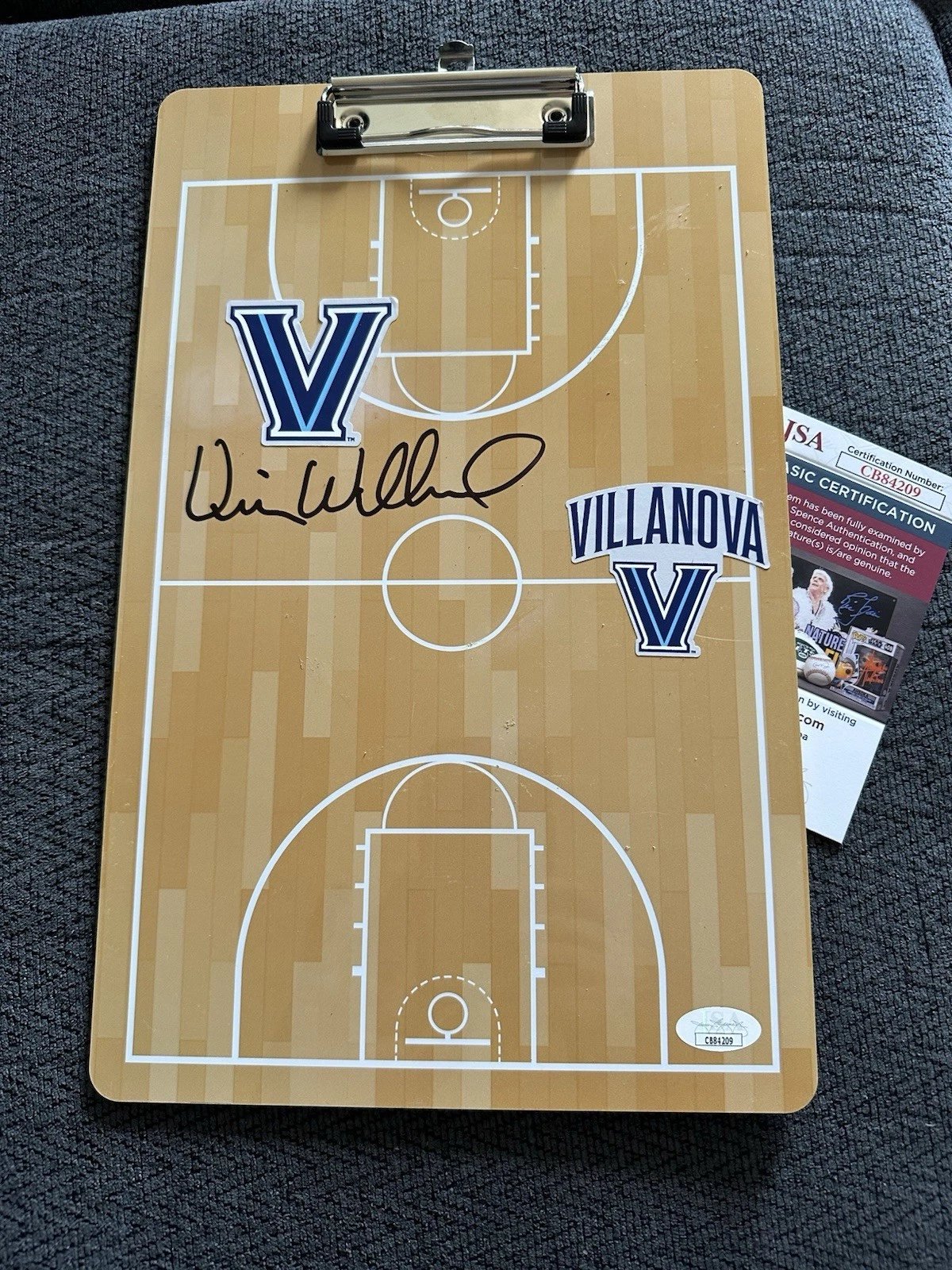 Coach Kevin Willard Signed Clip Board JSA Authentication COA Villanova Wildcats