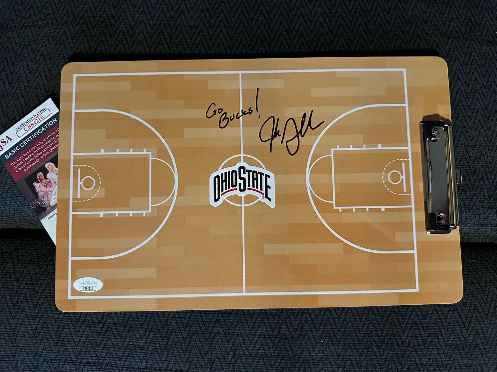 Coach Jake Diebler Signed Clip Board JSA Authentication COA Ohio State Buckeyes
