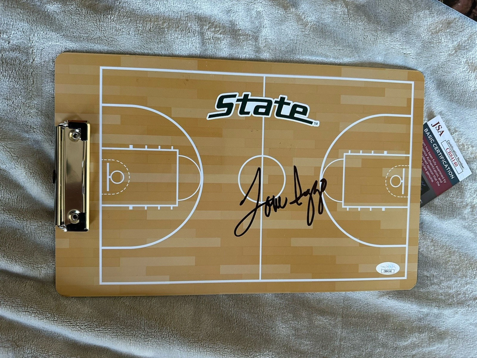 Coach Tom Izzo Signed Clip Board JSA Authentication COA Michigan State Spartans