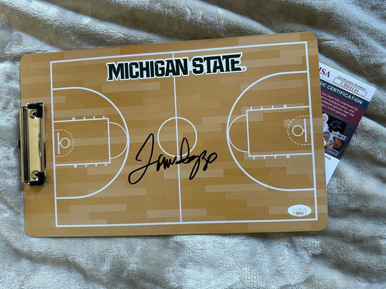 Coach Tom Izzo Signed Clip Board JSA Authentication COA Michigan State Spartans