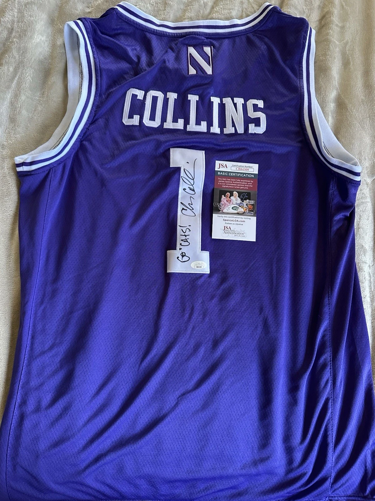 Chris Collins SIGNED Northwestern Jersey Stitched XL JSA Authentication COA