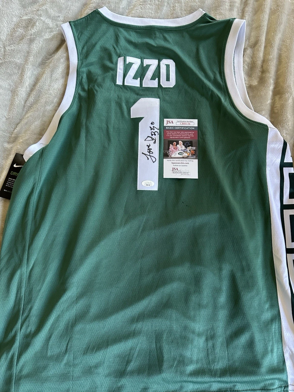 Tom Izzo SIGNED Michigan St Spartans Jersey Stitched XL JSA Authentication COA