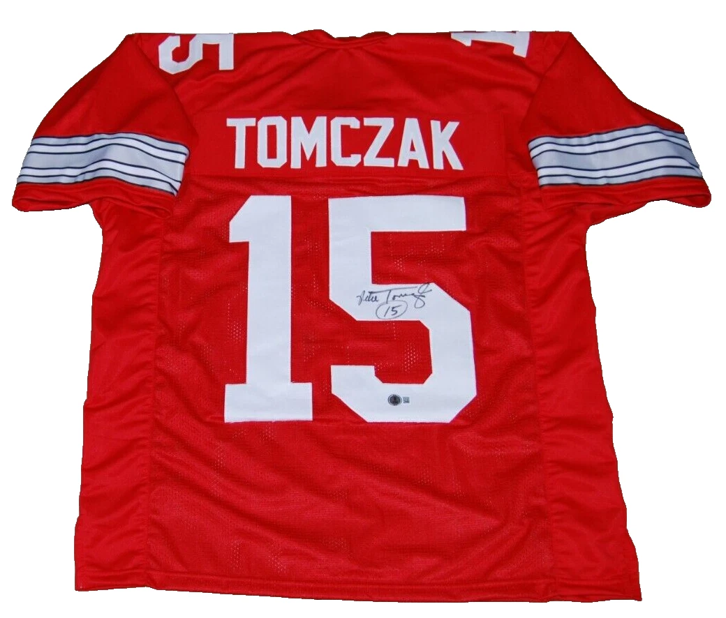 MIKE TOMCZAK signed (OHIO STATE BUCKEYES) Custom football jersey BECKETT BAS