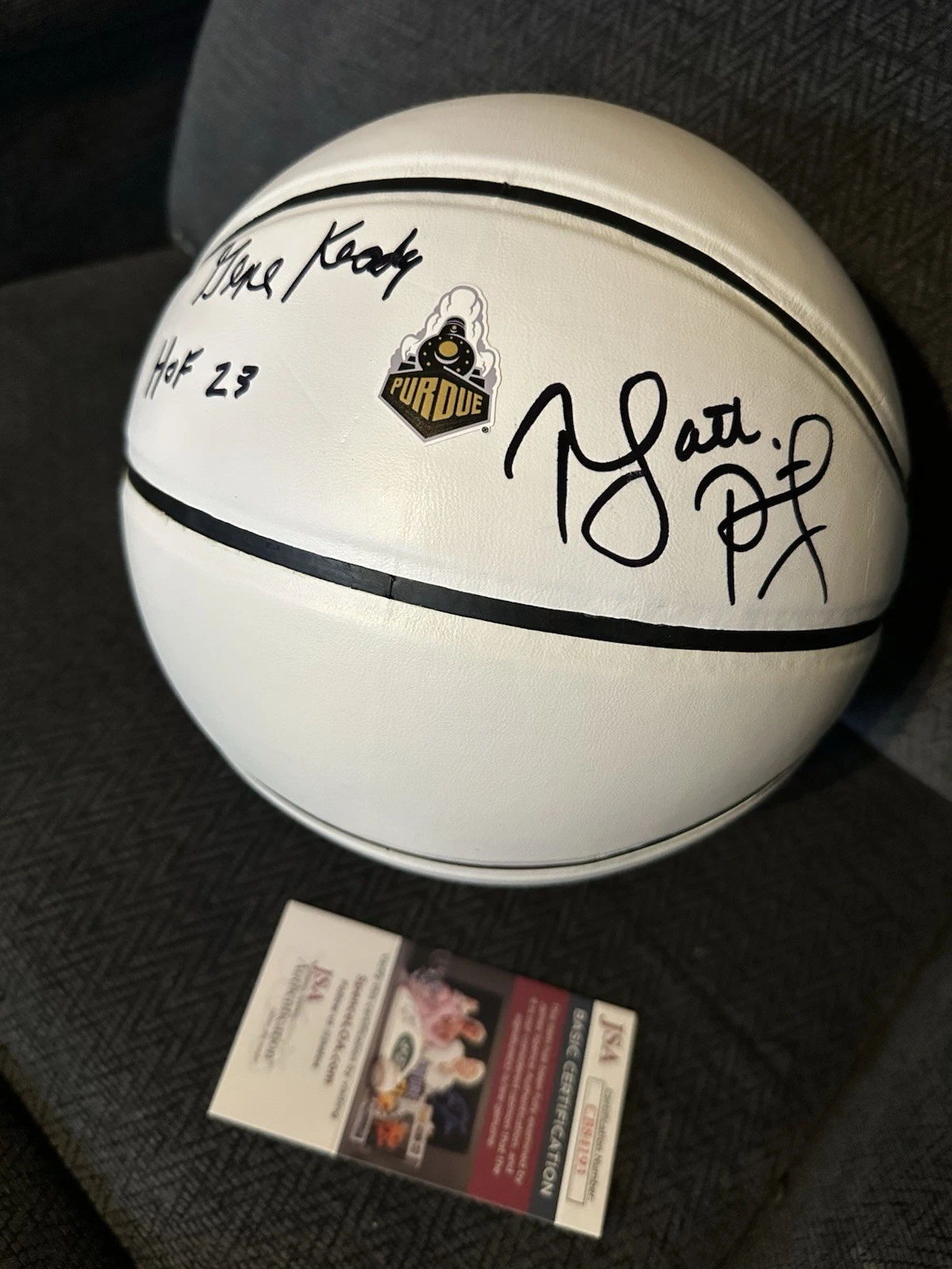 Matt Painter & Gene Keady Signed Basketball JSA COA Authentication Purdue