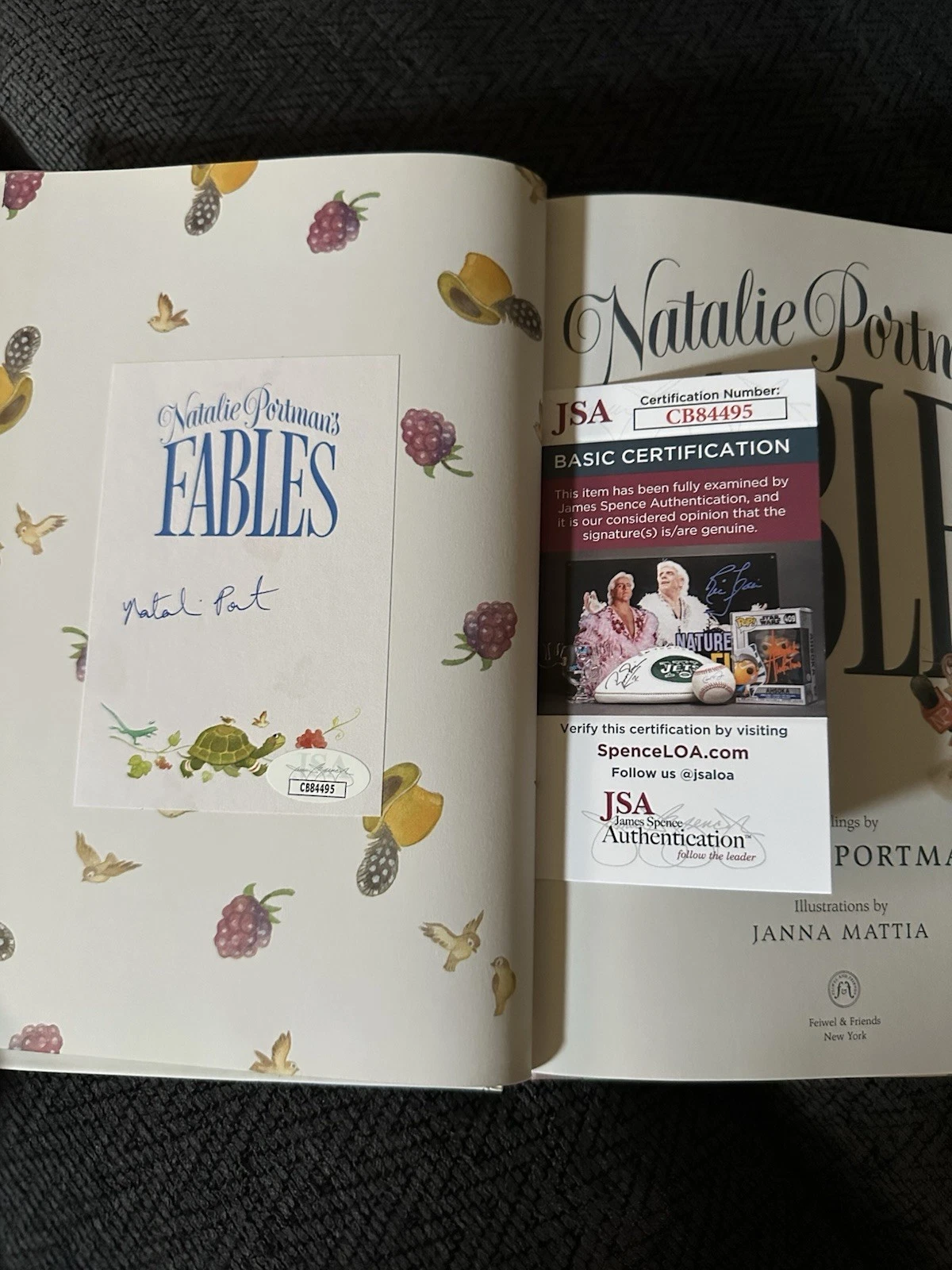 Natalie Portman SIGNED Fables Book Hardcover JSA Authenticated COA