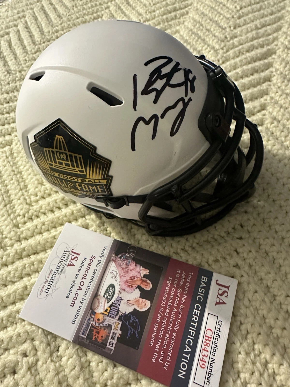 Peyton Manning Signed Hall Of Fame Lunar Mini Helmet JSA Authenticated COA HOF