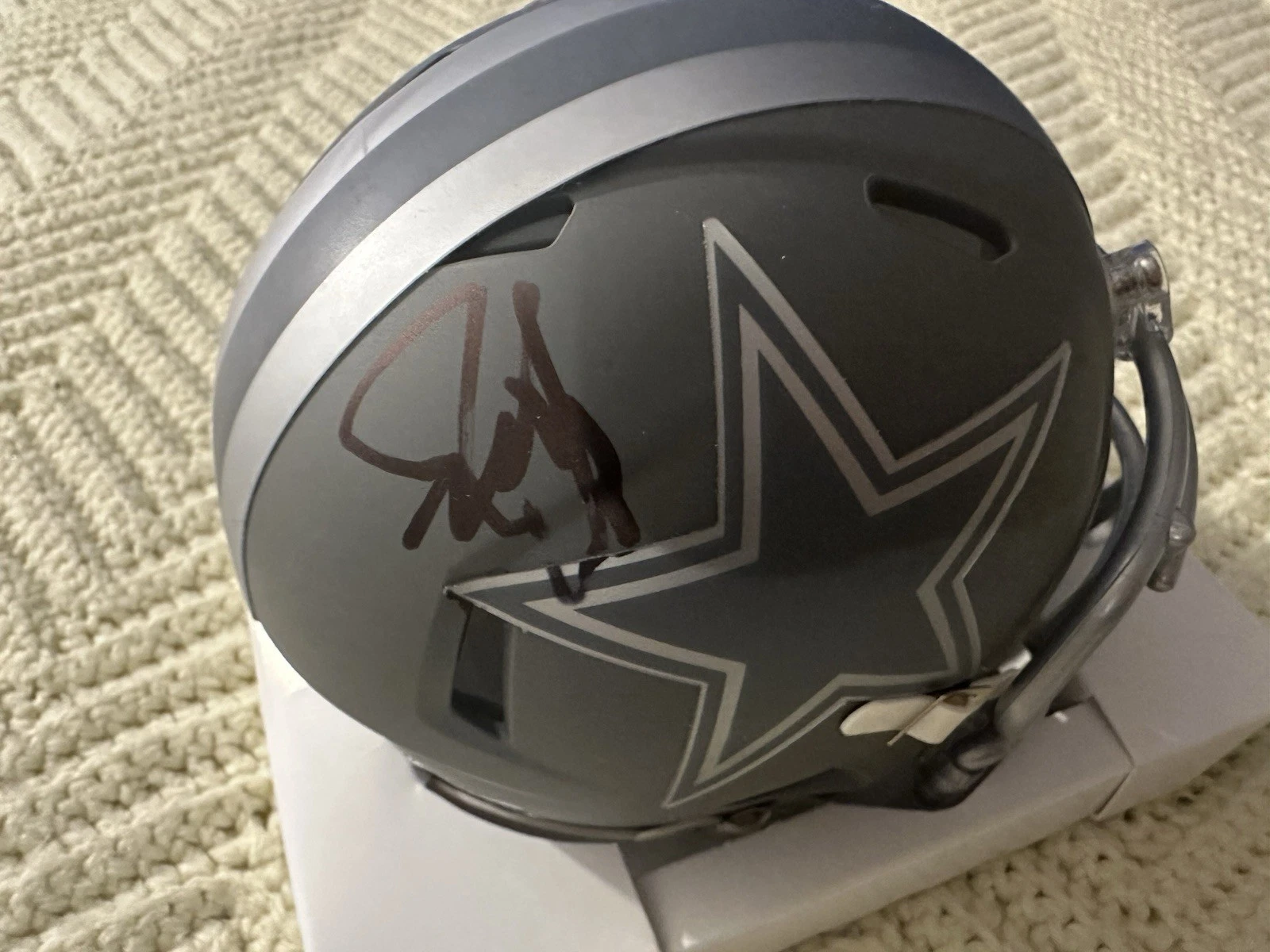 Jerry Jones Signed Slate Dallas Cowboys Mini Helmet Autographed