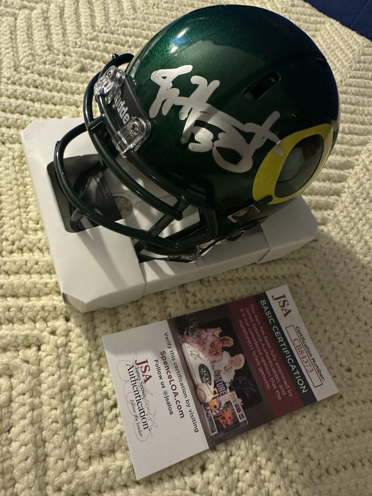 Joey Harrington Signed Oregon Ducks Mini Helmet JSA Authenticated COA