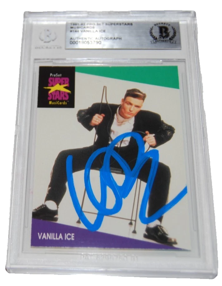 VANILLA ICE signed 1991-92 Pro Set Music cards #144 card BECKETT 00018053790