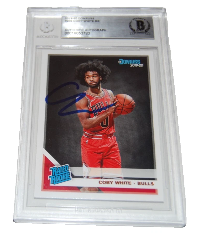 COBY WHITE signed (CHICAGO BULLS) 2019-20 Donruss RR card BECKETT 00018053783