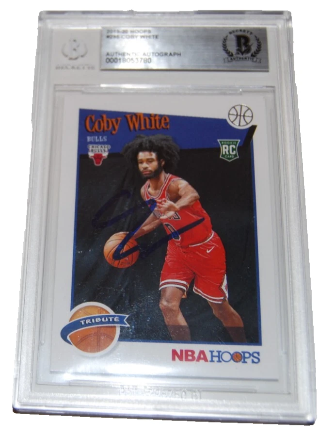 COBY WHITE signed (CHICAGO BULLS) 2019-20 HOOPS Rookie card BECKETT 00018053780