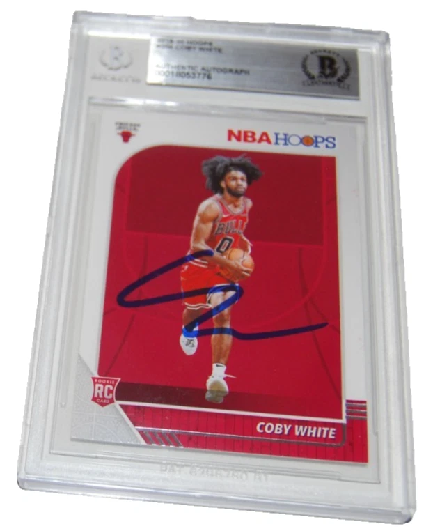 COBY WHITE signed (CHICAGO BULLS) 2019-20 HOOPS Rookie card BECKETT 00018053776
