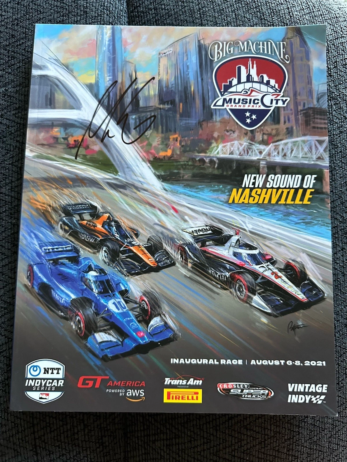 2021 Nashville Program Signed Winner Marcus Ericsson Autographed Indy Car