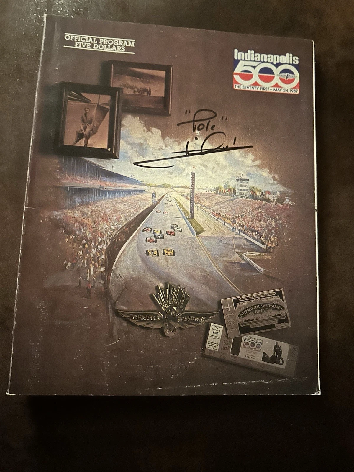 1987 Indy Car Program Signed By Pole Winner Mario Andretti Indianapolis 500