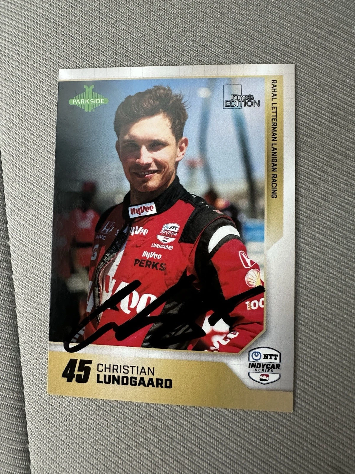 2025 Parkside First Edition Indy Car Trading Card 500 Christian Lundgaard Signed