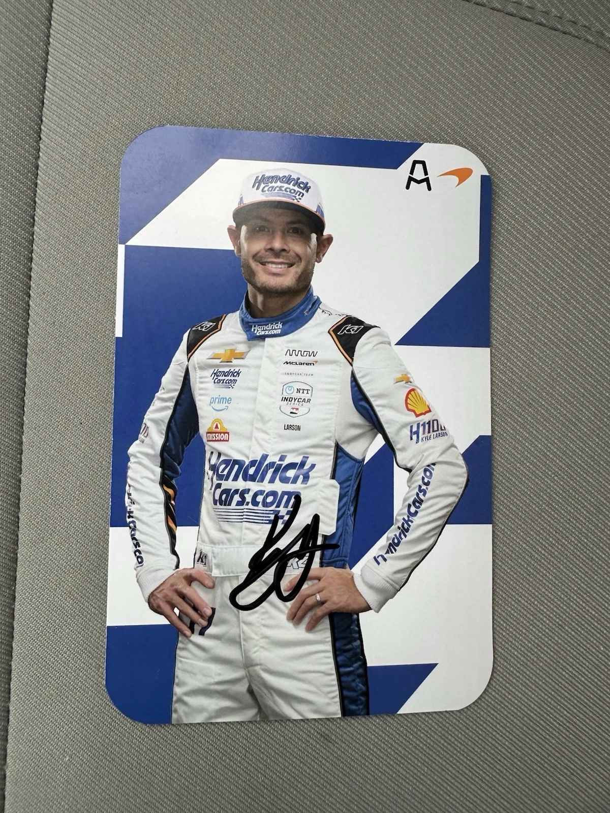 Kyle Larson Indy 500 Signed Car Promo Hero Card Autographed 2025