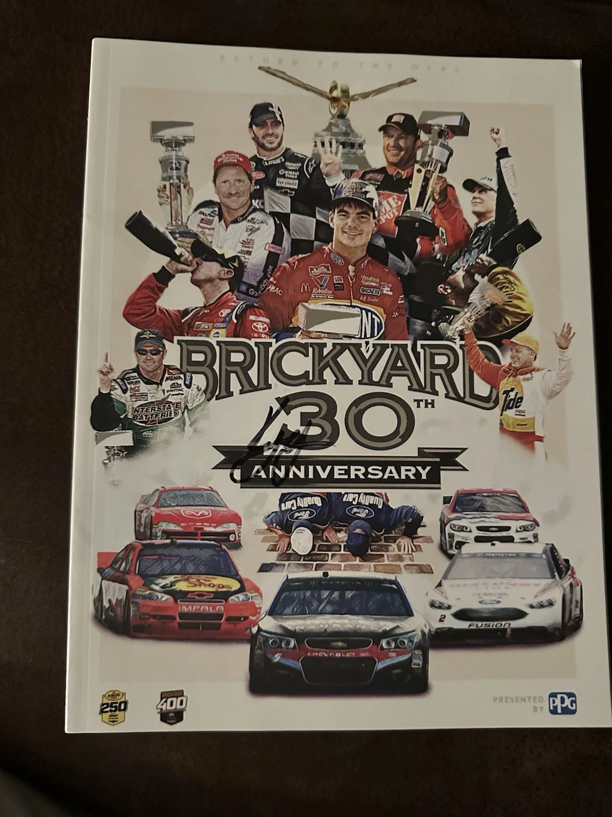 2024 Brickyard 400 Program Signed By Winner Kyle Larson Nascar 30th Anniversary