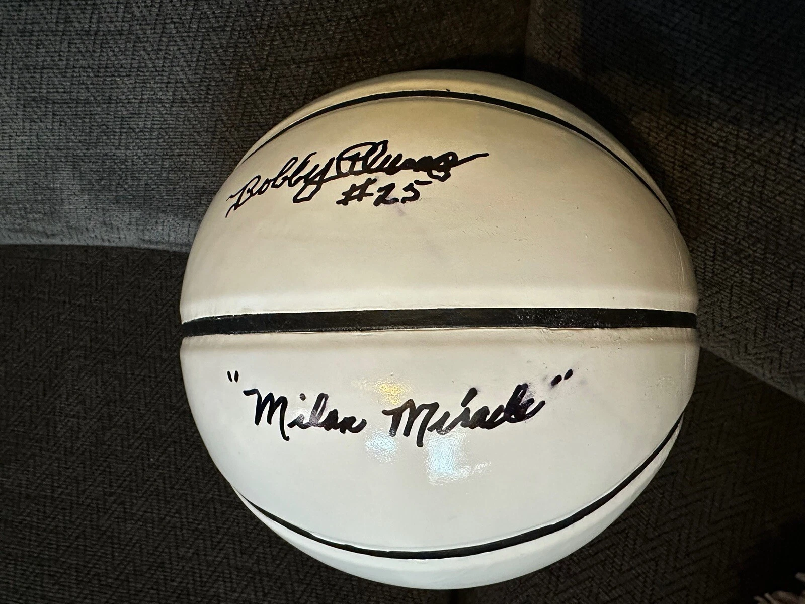 Bobby Plump Signed WIlson Basketball New 1954 Milan State Champs Indiana Butler