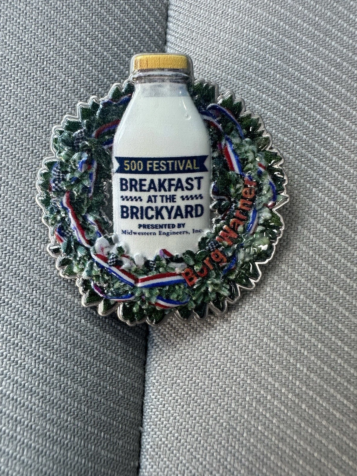 2025 500 Indianapolis Indy Car Collector Lapel Pin  5/17/25 Breakfast Milk Rare