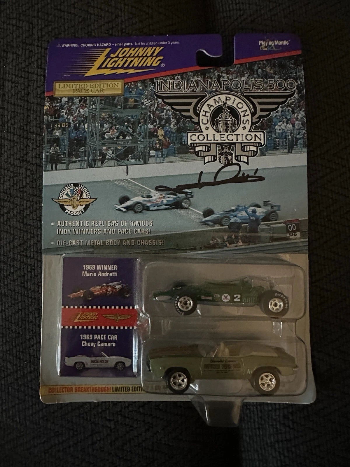 INDIANAPOLIS 500 1:64 DIECAST SIGNED MARIO ANDRETTI INDY CAR AUTOGRAPHED 1969 COLLECTIBLE MEMORABILIA