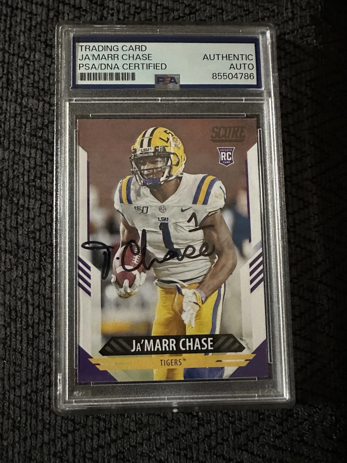 Ja'marr Chase Signed 2021 Score Football #325 Card PSA /DNA Slab COA Rookie RC