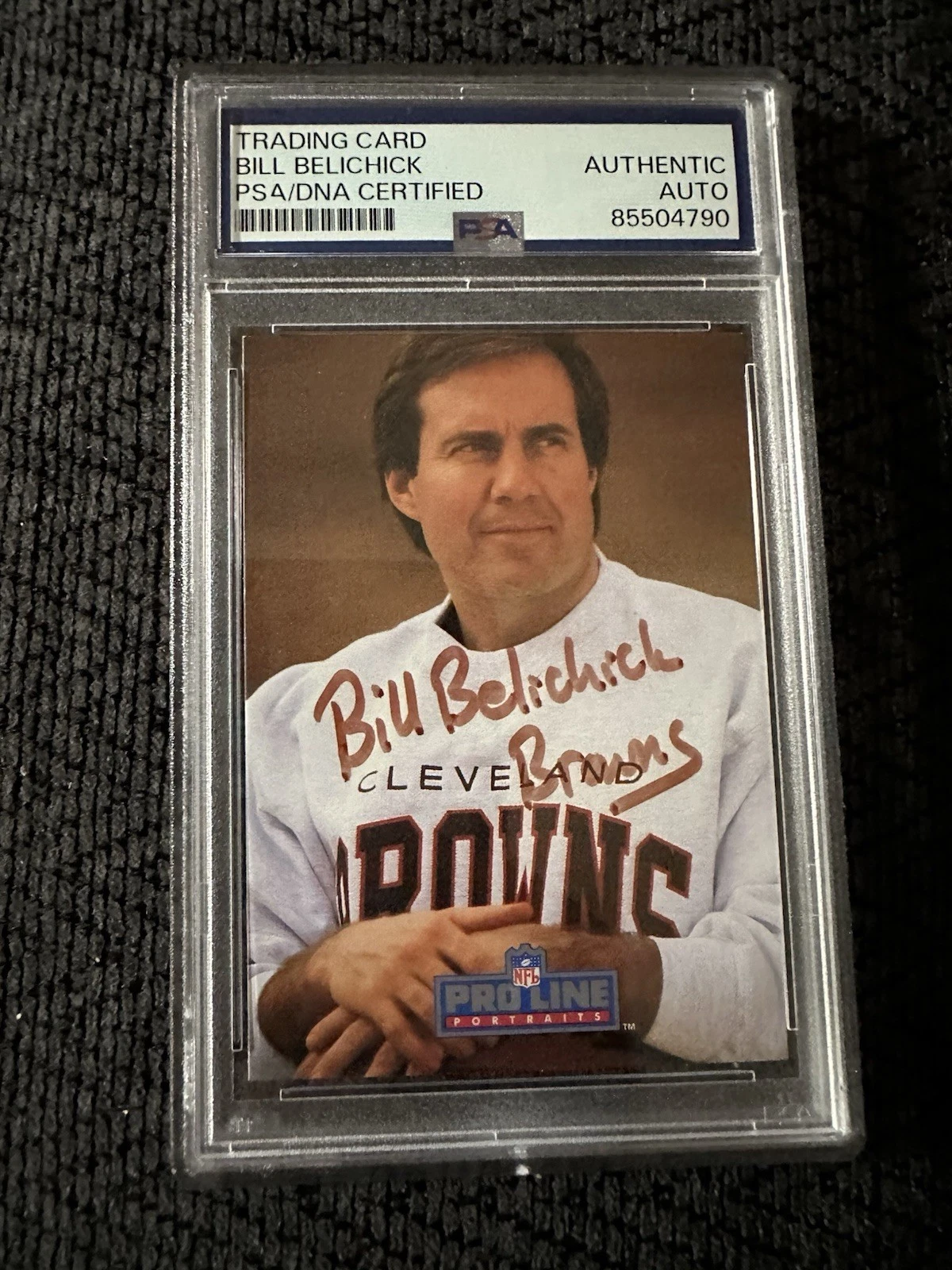 Bill Belichick Signed 1991 Pro Line Portraits #115  Card PSA /DNA Slab COA RC