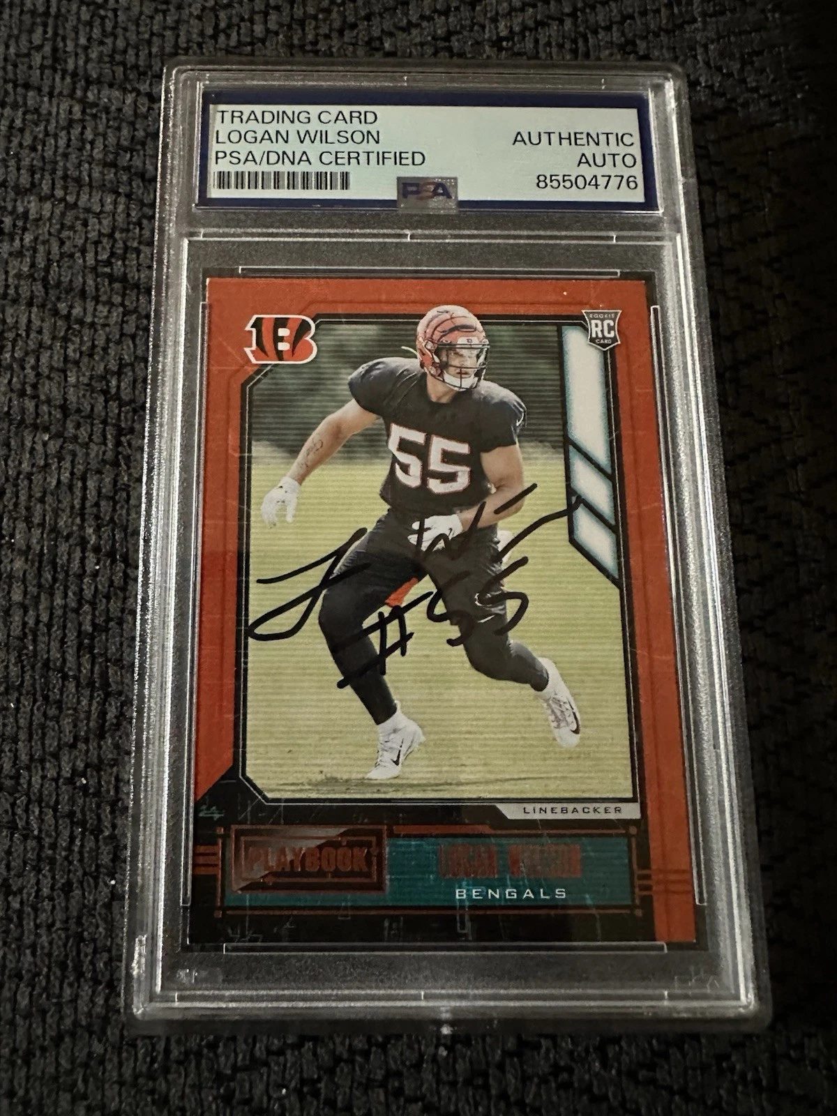 Logan Wilson Signed 2020 Panini Playbook Trading Card #177 PSA /DNA Slab COA RC