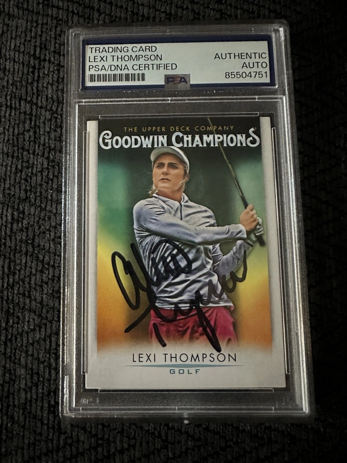 Lexi Thompson Signed 2021 Goodwin Champions Card #57 PSA /DNA COA RC Rookie