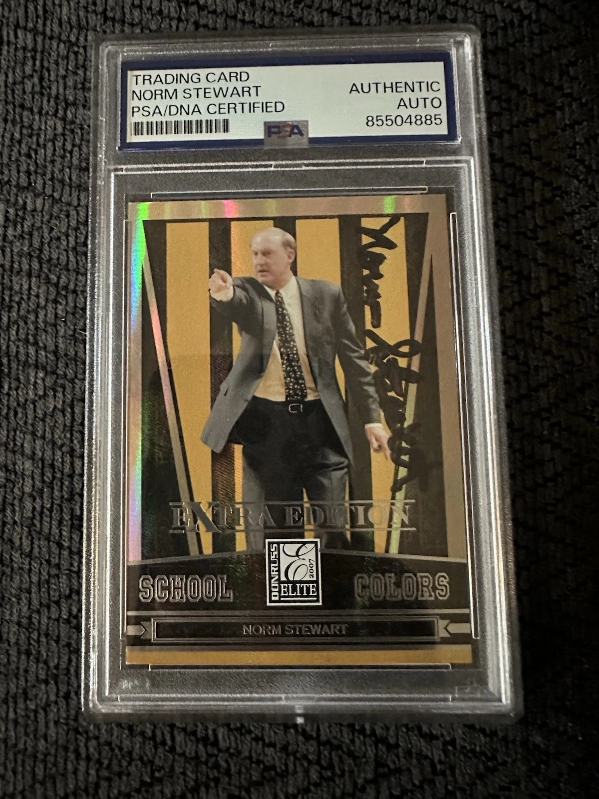 Norm Stewart Signed 2007 Donruss Elite Extra #SC-23 Card PSA /DNA Slab COA