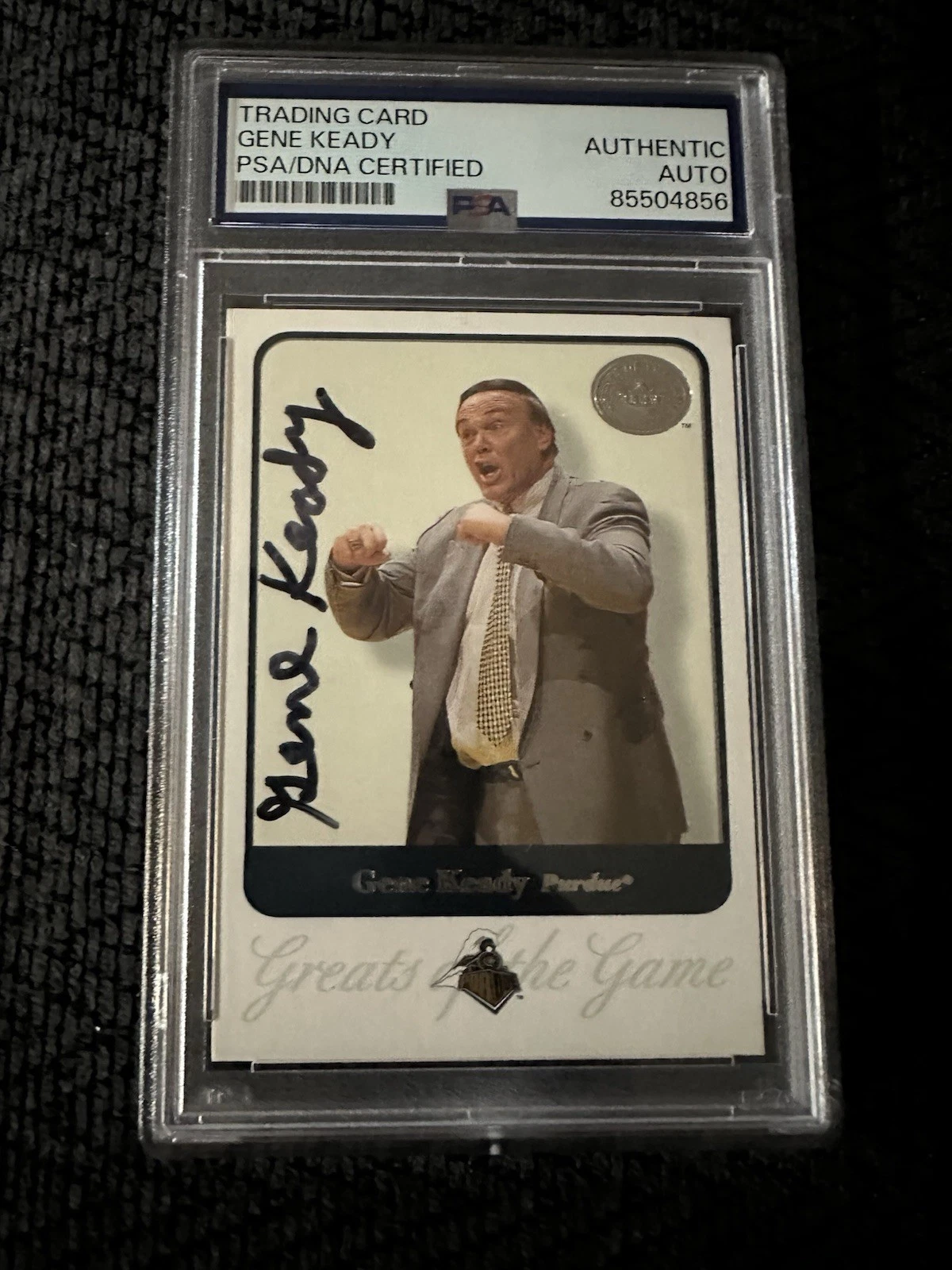 Gene Keady Signed 2001 Fleer Greats Of The Game Card #26 PSA /DNA Slab COA