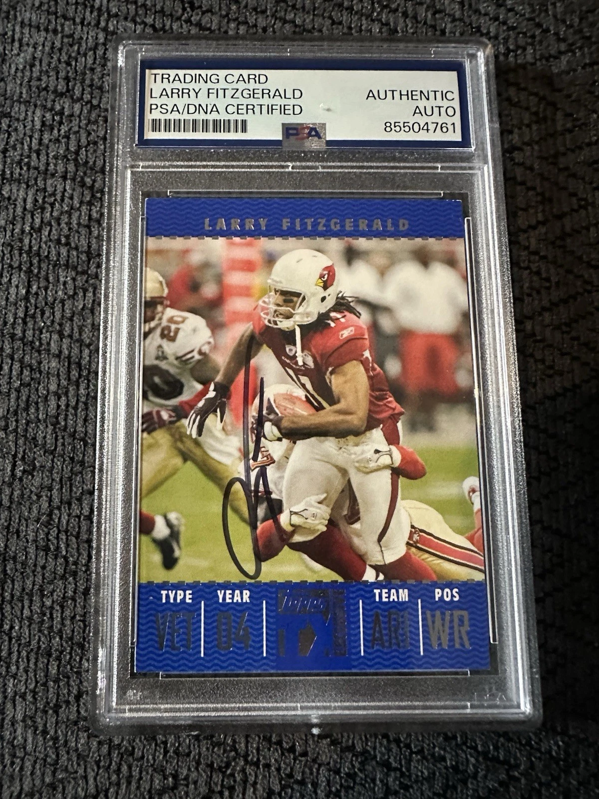 Larry Fitzgerald Signed 2007 Topps Exclusive #82 Card PSA /DNA Slab COA Cardinal