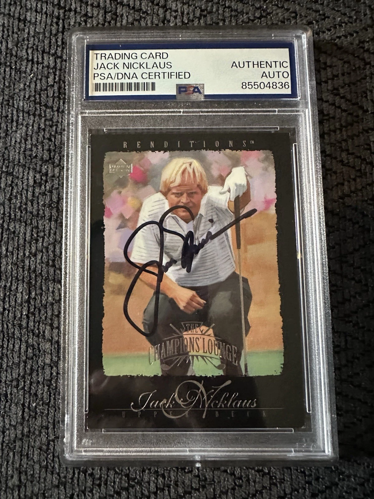 Jack Nicklaus Signed 2001 UD Golf Renditions Card #63 PSA /DNA Slab COA Auto