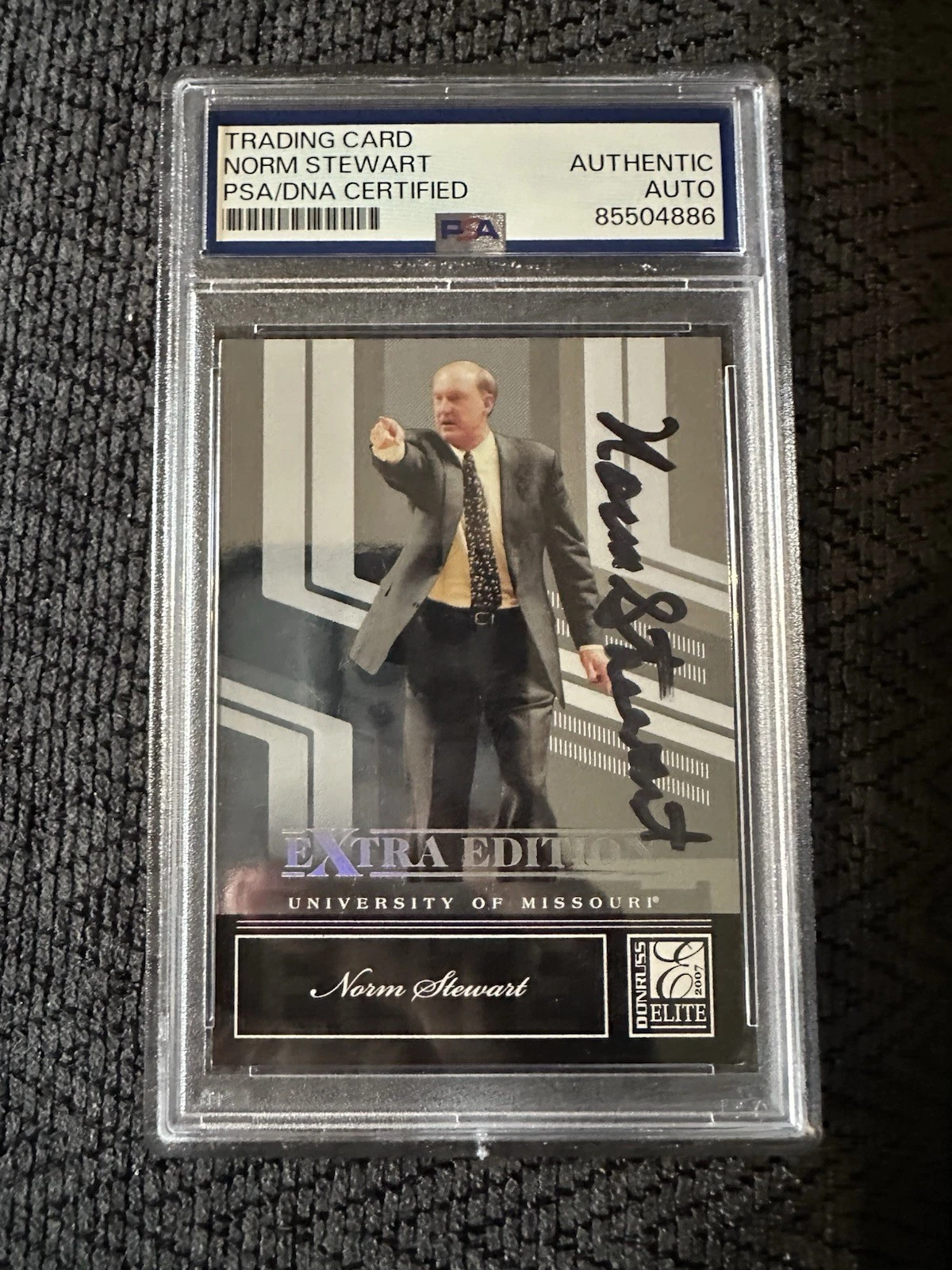 Norm Stewart Signed 2007 Donruss Elite Extra #73 Card PSA /DNA Slab COA